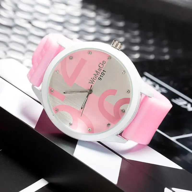 Big Number Quartz Silicone Sports Watches