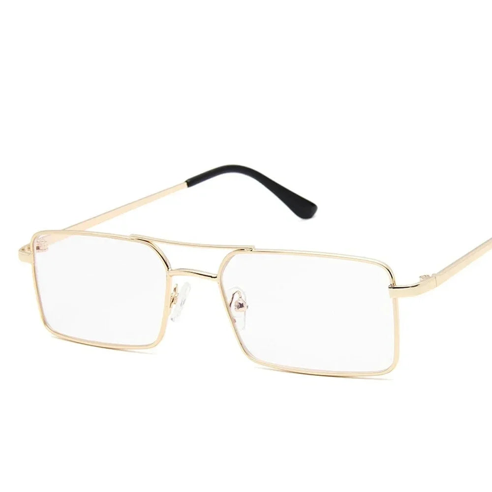 Square Alloy Metal Small Frame Double Bridge Sunglasses