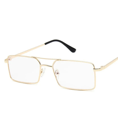 Square Alloy Metal Small Frame Double Bridge Sunglasses