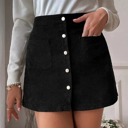 Corduroy Slim Fit Mini Skirt