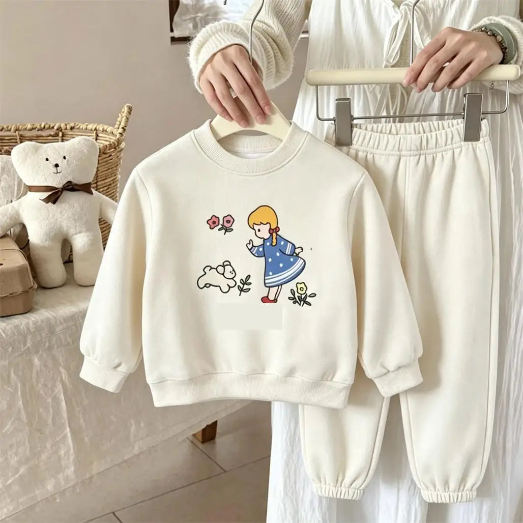 Child Cartoon Spring Autumn Long-sleeved Tracksuits Lovely Pullovers 2pcs