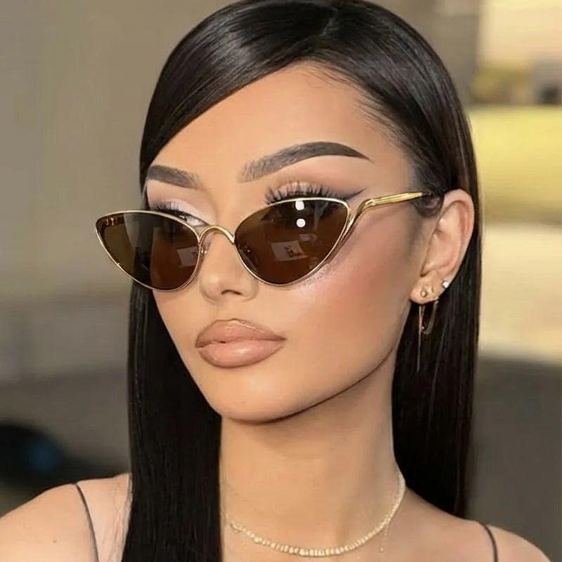 Alloy Triangle Cat Eye Y2K Sexy Outdoor Sun Glasses