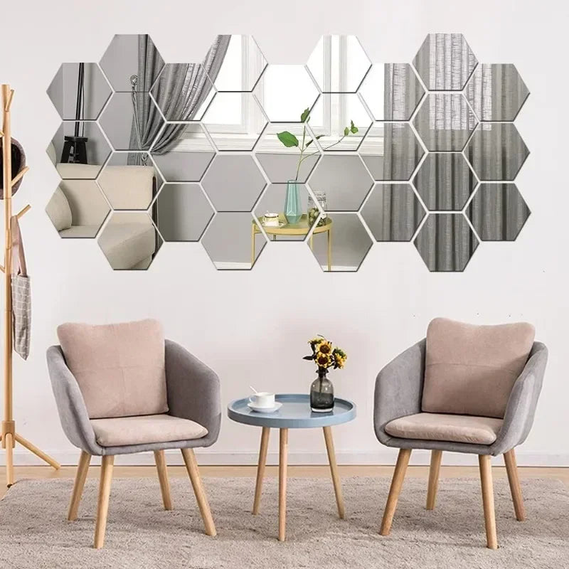 Hexagon Acrylic Mirror Wall Home Decoration Sticker