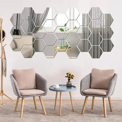 Hexagon Acrylic Mirror Wall Home Decoration Sticker