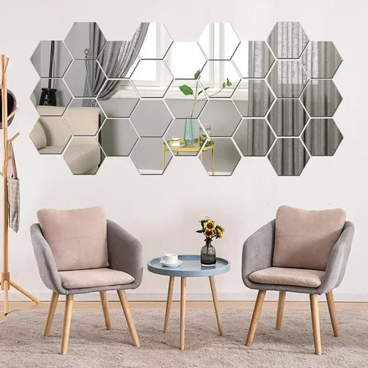 Hexagon Acrylic Mirror Wall Home Decoration Sticker