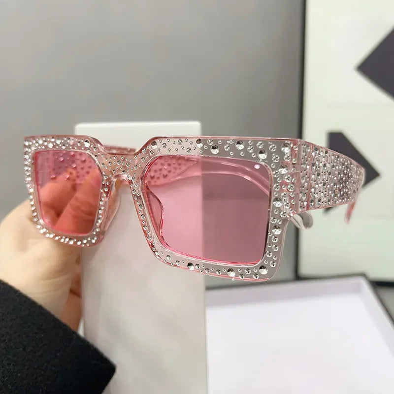 Crystal Square Diamond Big Frame Sunglasses
