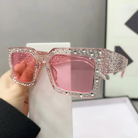 Crystal Square Diamond Big Frame Sunglasses