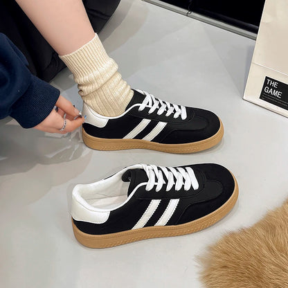 Casual Lace Up Flats Tennis  Walking Sneakers