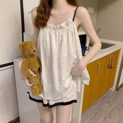 Thin Sling Leisure Sling Shorts Pajamas Set