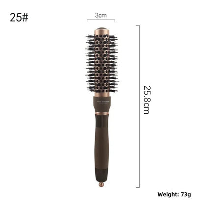 Ceramic Round Barrel Hair Curling Brush Anti Static Round Rolling Brush