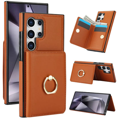 Wallet Case with Card Holder, 360° Rotation Ring
