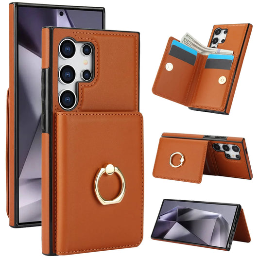 Wallet Case with Card Holder, 360° Rotation Ring