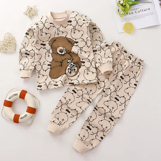 Cotton Class Suit Long T-shirt + Pants Pajamas Set