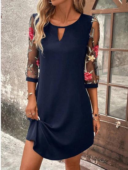 Luxury Mid Sleeve Mini Skirt Dress