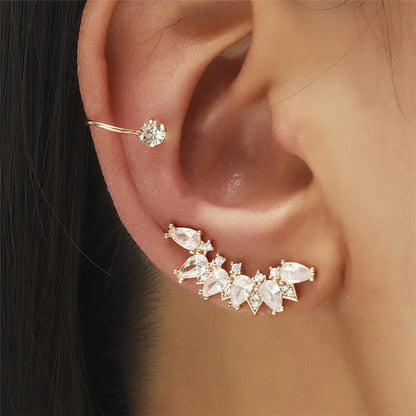 Bohemian Piercing Crystal Rhinestone Ear Cuff Wrap Earrings