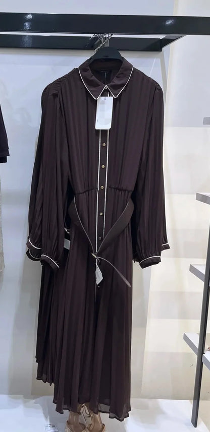 Russet Long Sleeves Maxi Dress