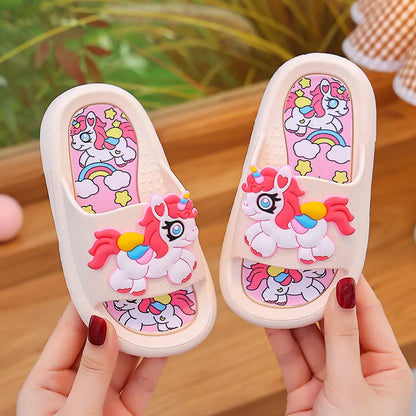 Girls Slippers Soft Bottom Anti-Slip Cute Unicorn Bathing