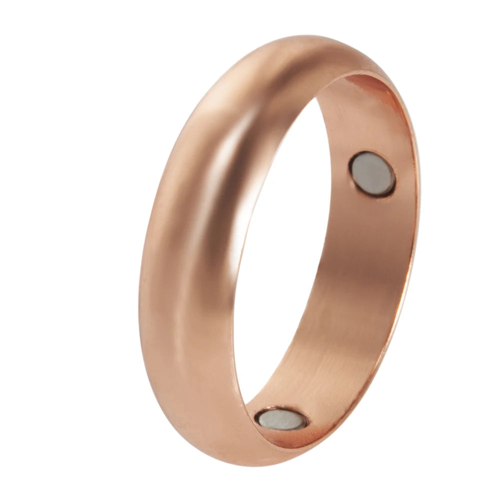 Vinterly 6mm Wide Finger Shiny High Polished Metal Minimalist Copper Ring