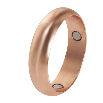 Vinterly 6mm Wide Finger Shiny High Polished Metal Minimalist Copper Ring