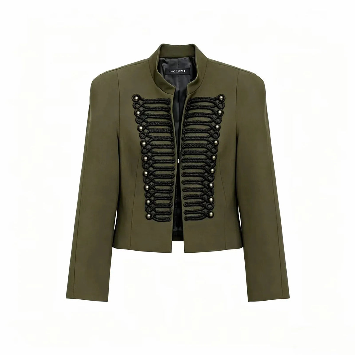 Slim Elegant Napoleon High Street Chic Shoulder Padded Jacket