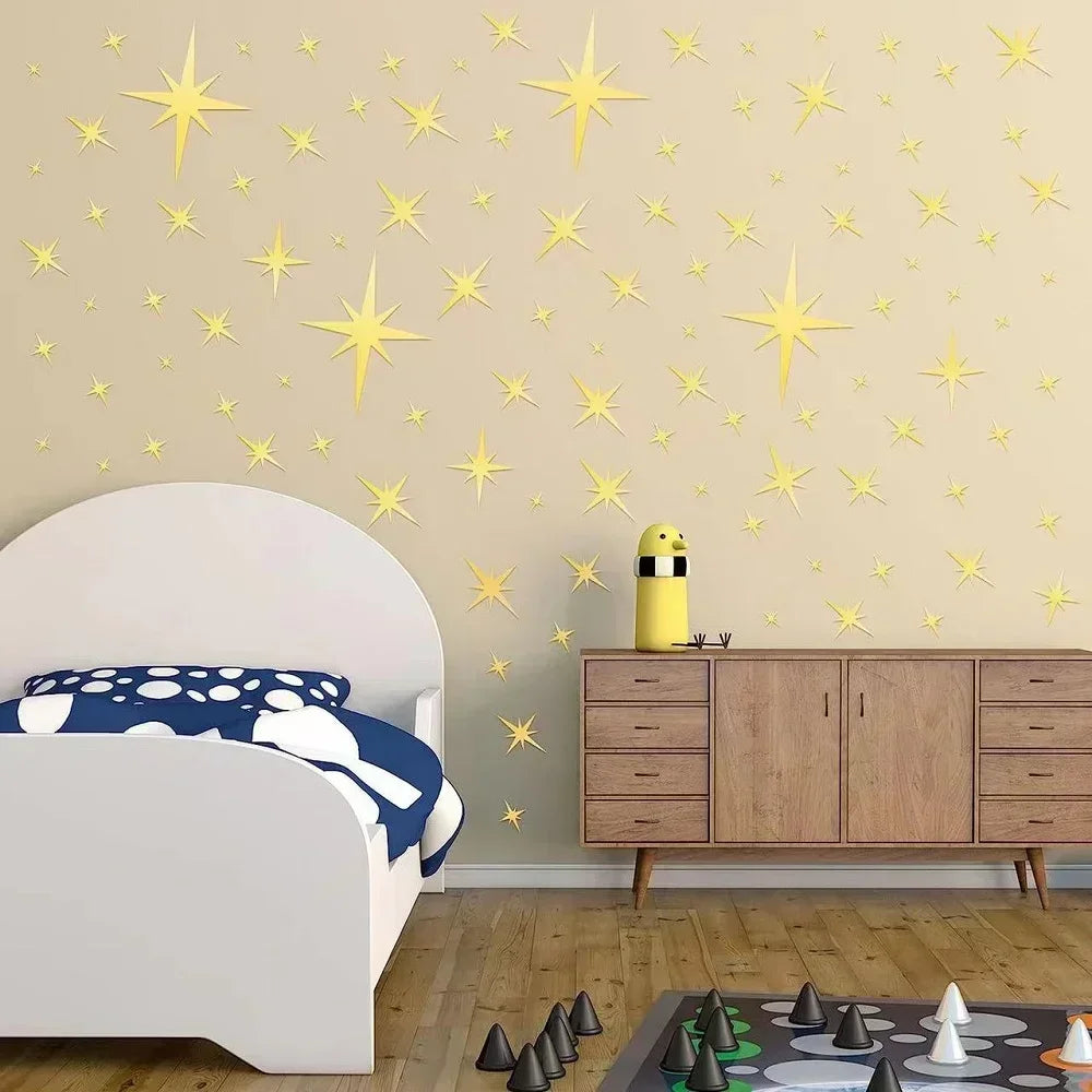 20/42pcs Acrylic Star Mirror Wall Stickers