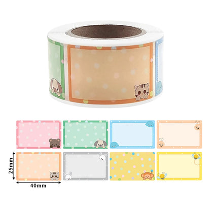 200pcs/roll Cartoon Baby Bottle School Kids Name Tags Stickers