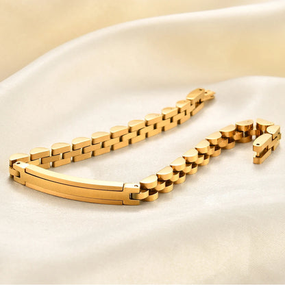 6MM Laser Logo Personalized Stainless Steel Strap Bracelet