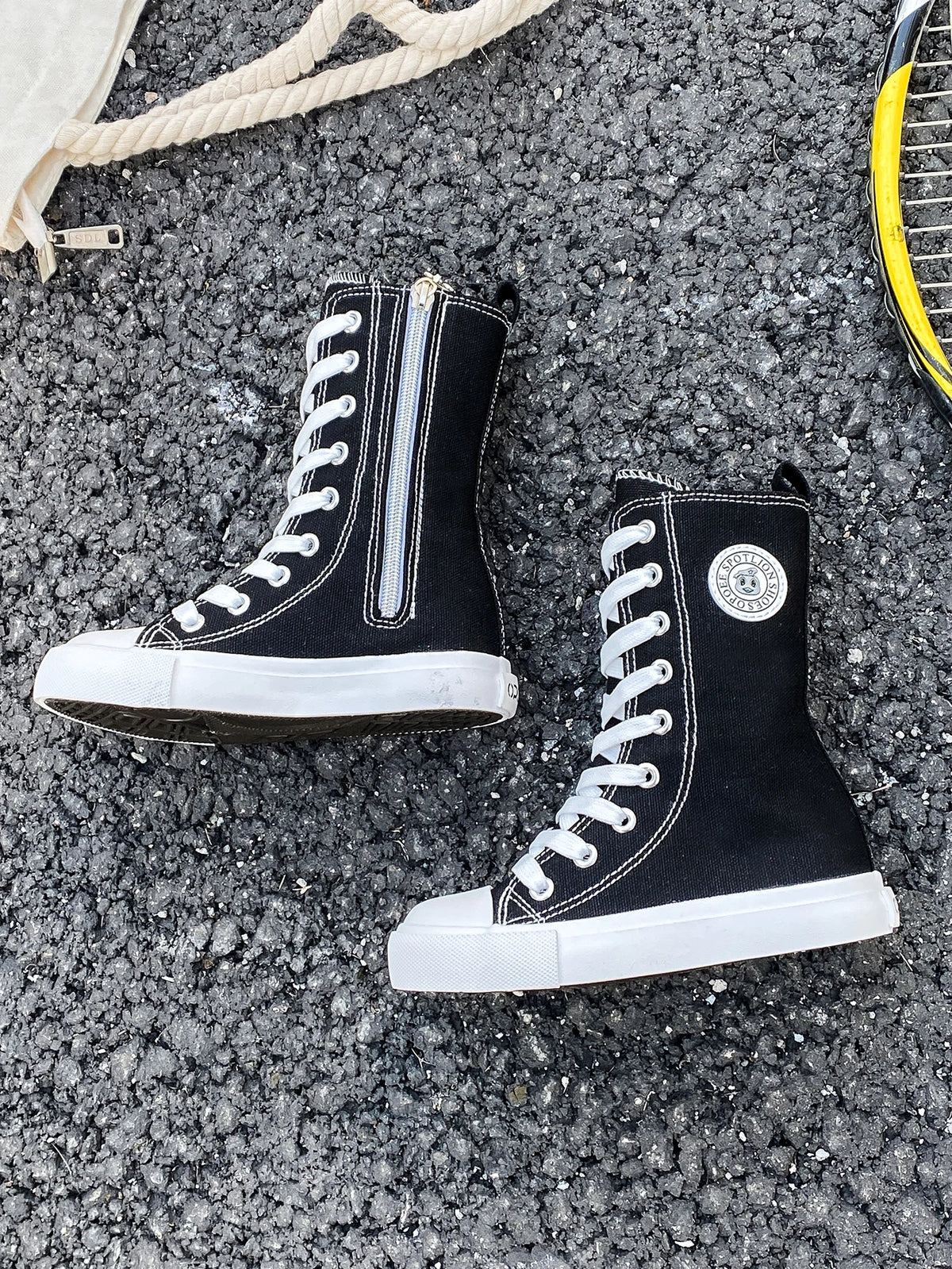 HighTop Canvas High Barrel Boots Shoes