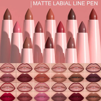 6Pcs Velvet Matte Lip Liner Pencil Lip Contours Makeup Set