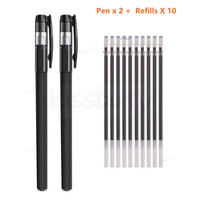 10/12/20/22Pcs Gel Pen Black/Blue ink 0.38/0.5/0.7mm Stationery