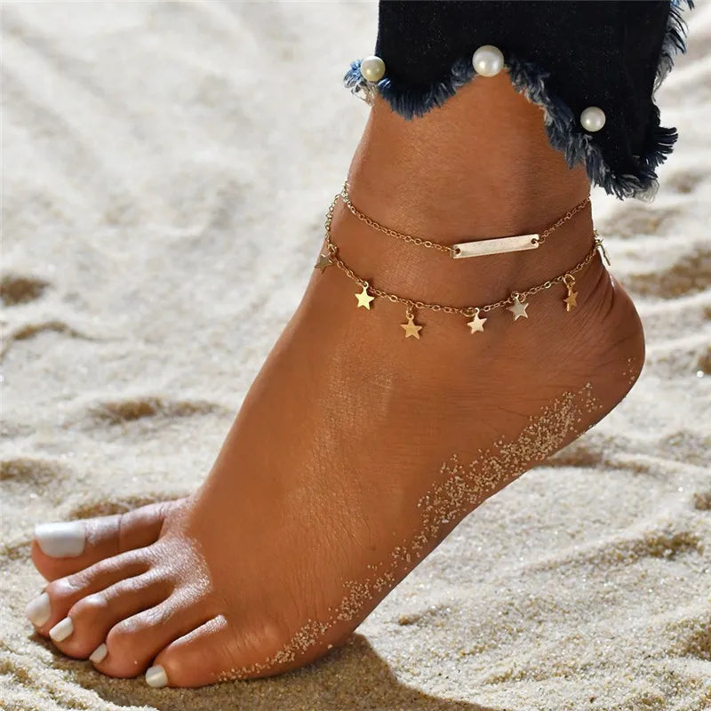 Double-Layer Anklets Waterproof Bracelet