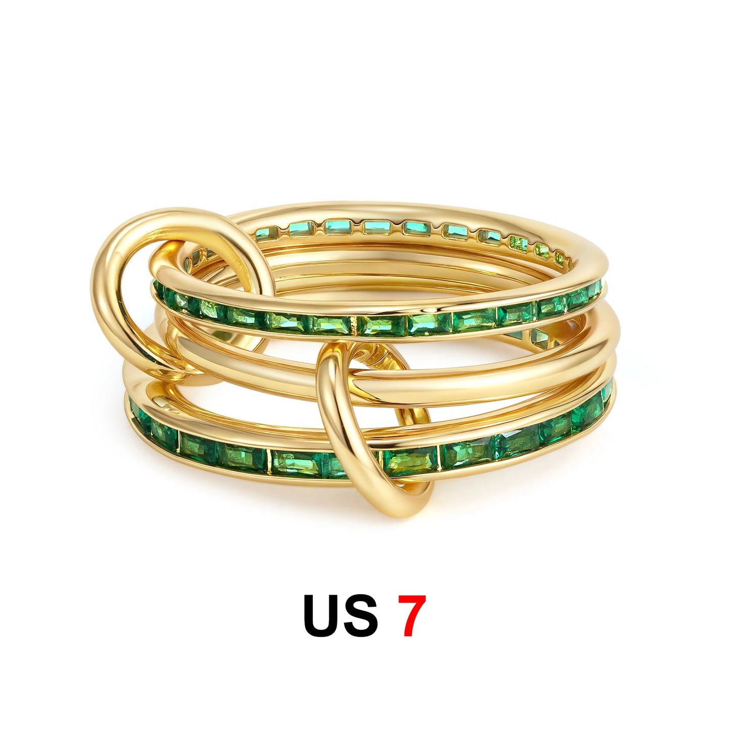 DANA Zirconia Gold Plated Rings Set