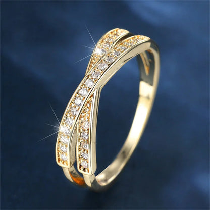 DANA Stacking Crossed Zircon Thin Rings