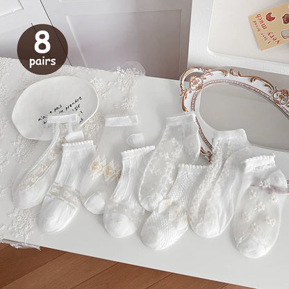 5 أزواج من الجوارب البيضاء القصيرة