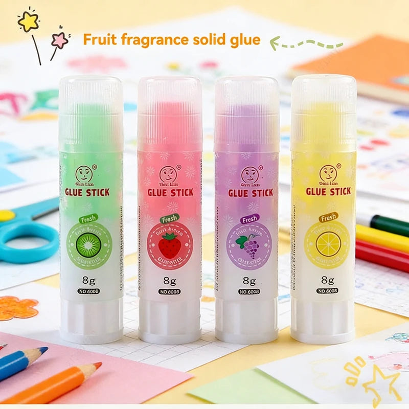 1-4Pcs Cute Colorful Solid Glue Sticks High Viscosity Glue for Paper