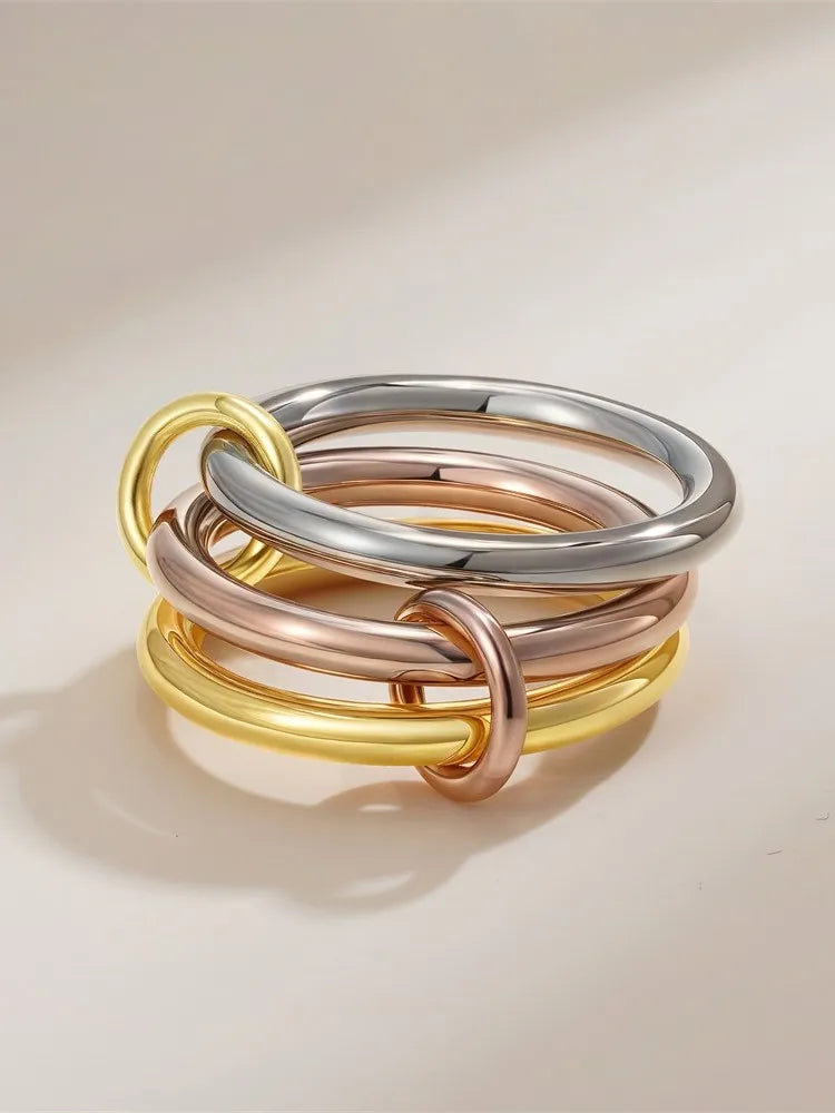 DANA Zirconia Gold Plated Rings Set
