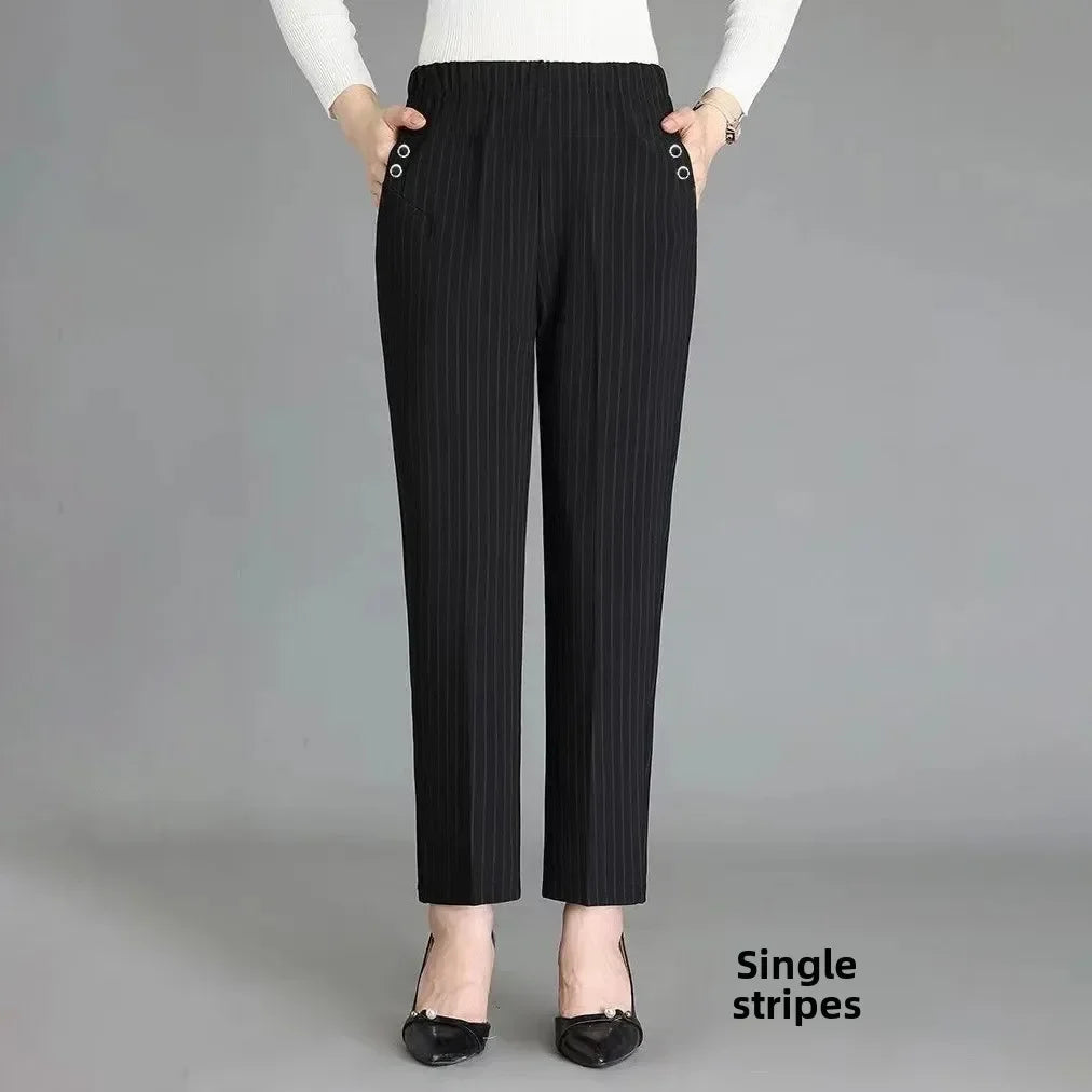 Thickened Fleece-Lined High-Waisted Casual Pants