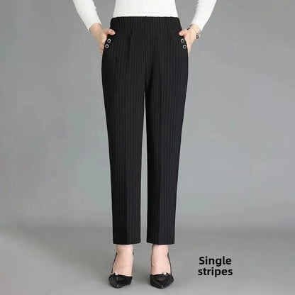 Thickened Fleece-Lined High-Waisted Casual Pants