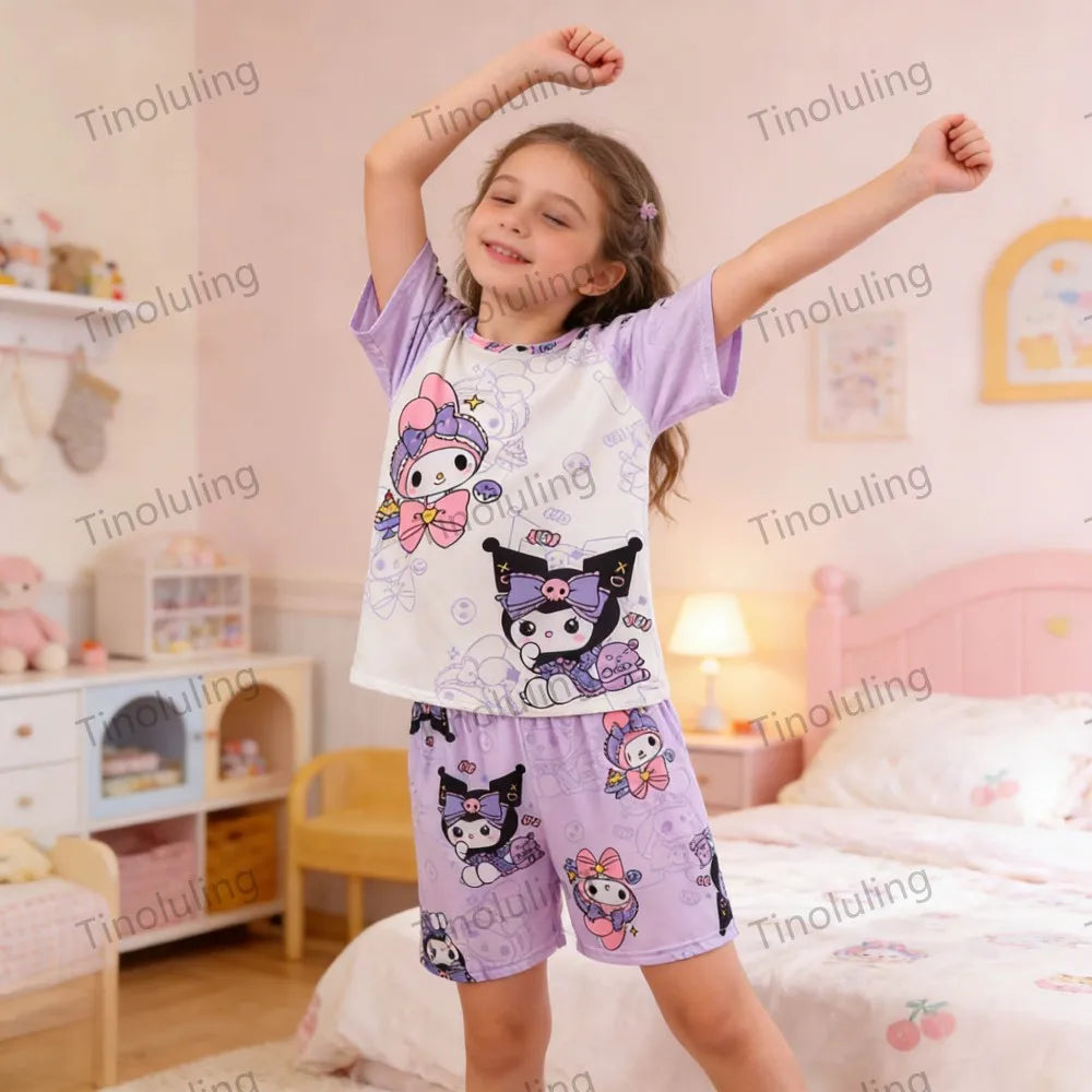 3 to 12 Years Girls Hello Kitty Cat Pajamas Sets