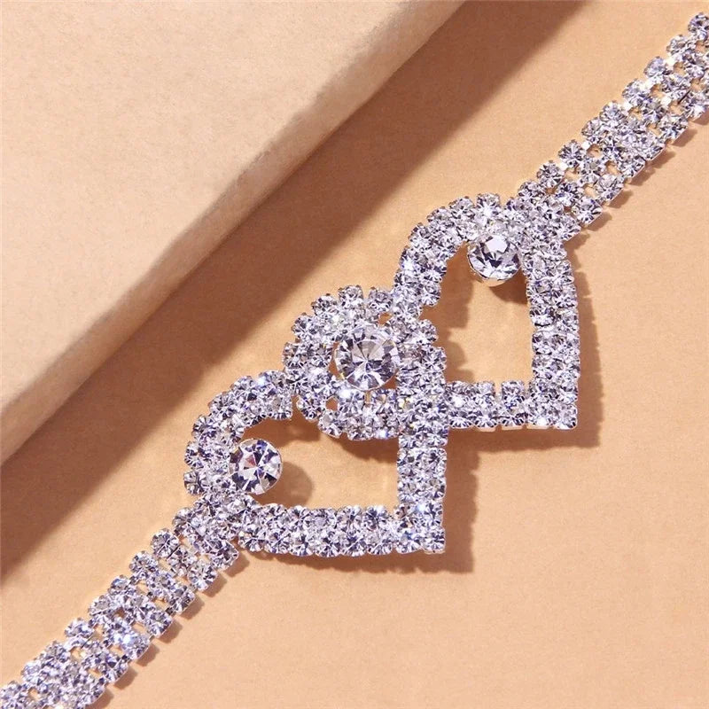 Shiny Cubic Zirconia Chain Anklet Bracelet