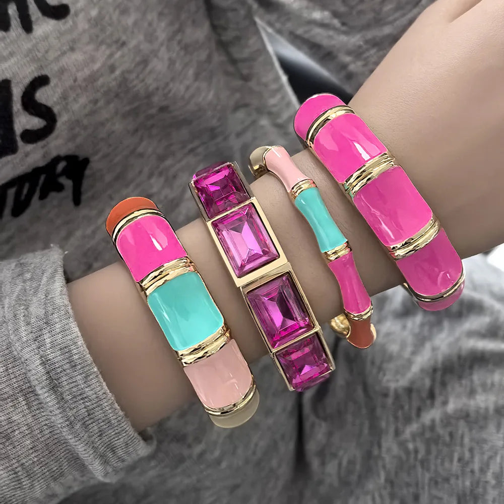 Hip Hop Drip Oil Cuff Geometric Bracelet