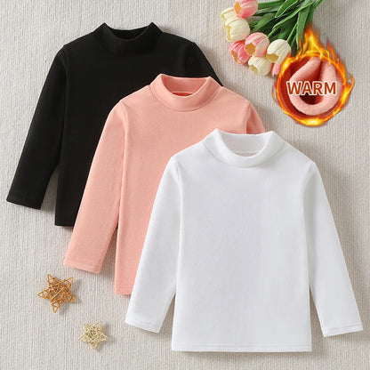 1/2/3piece Autumn And Winter Thick Base Shirt Warm Mid Neck Hoodie