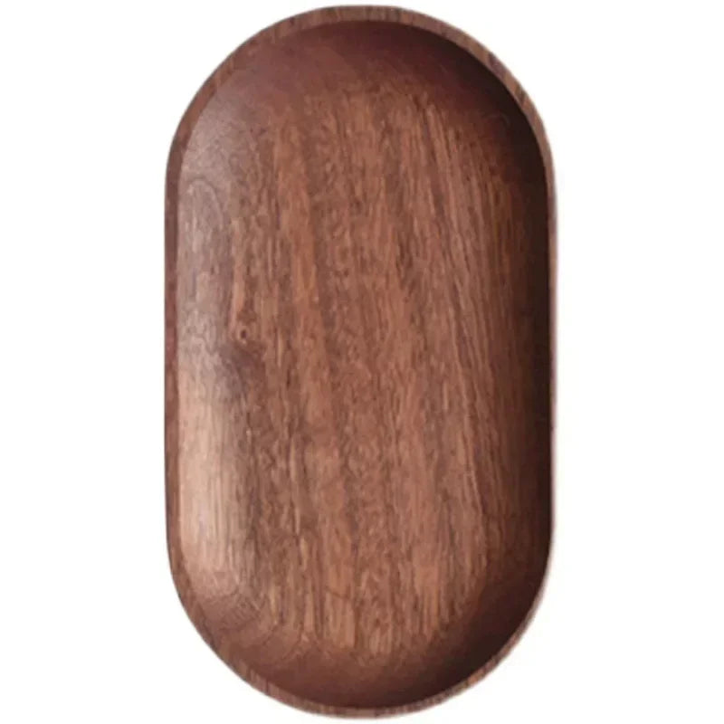 Japanese Dinner Plate Walnut Wooden Tray