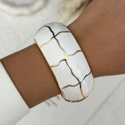 Round Bangles Exaggerated Geometric Wide Cuff Bracelets Hip Hop