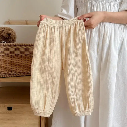 9m-6y Kids Clothing Summer Thin Solid Color Pants