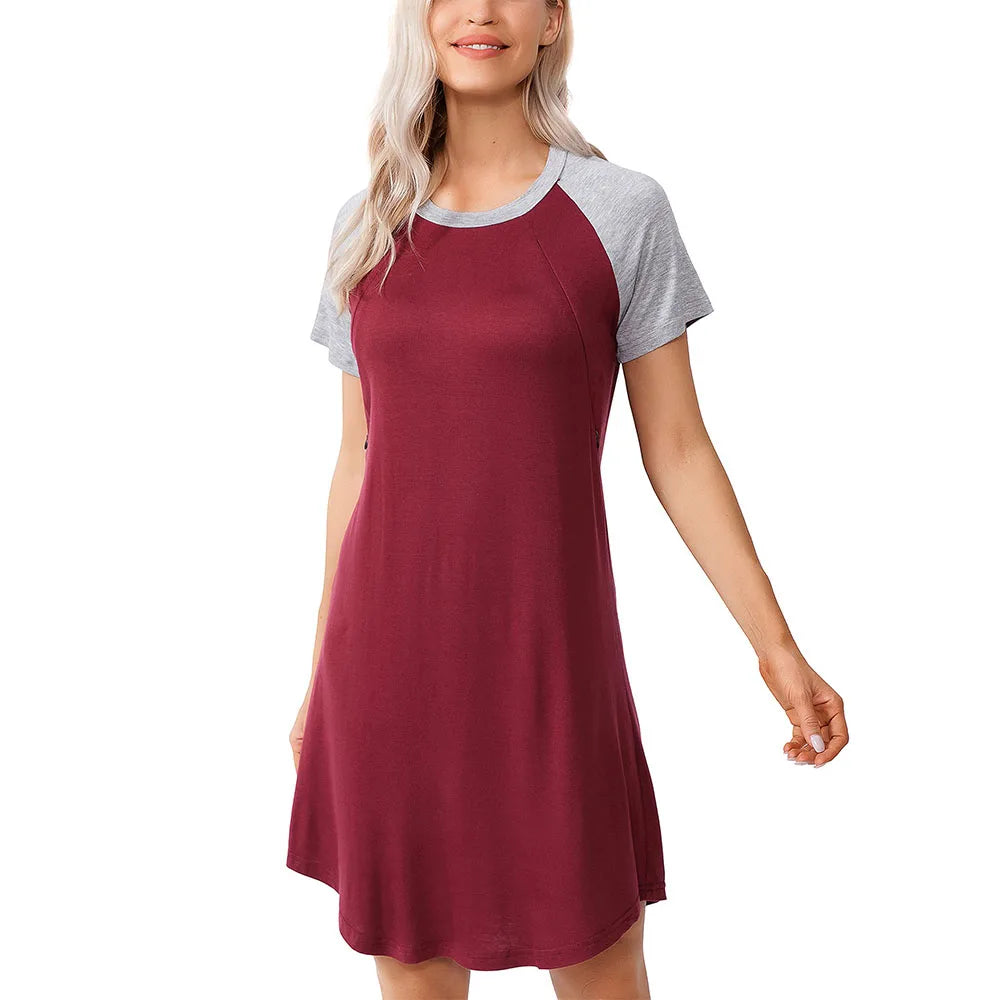 Nursing Gown 3 in 1 Nightgown Maternity Breastfeeding Sleepwear