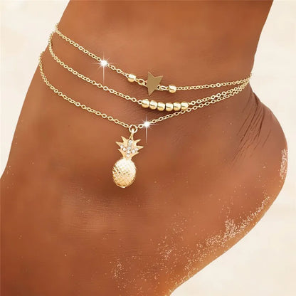Bohemia Gold Snake Ankle Bracelet Set