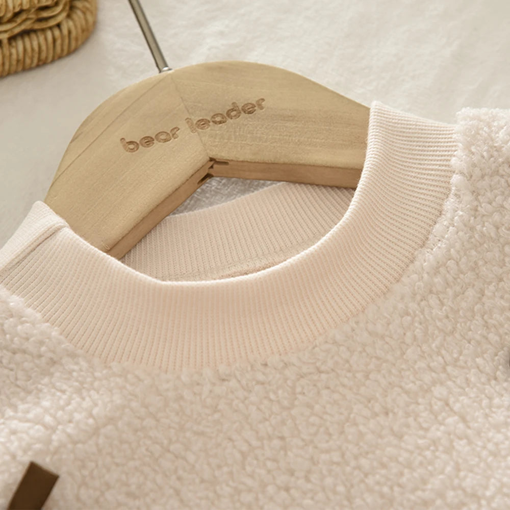 Autumn Winter 3-7 Year Round Neck Long Sleeve Bow Korean Version Set