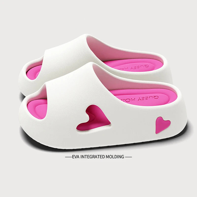 Beach Slides Solid Color Non-slip Thick Shower Slippers