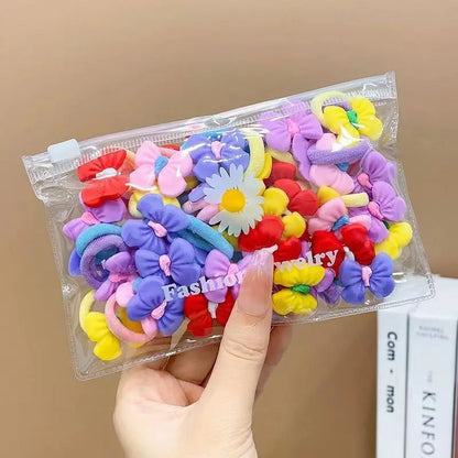 10/20Pcs/Set Cute Cartoon Rubber Elastic Hair Bands